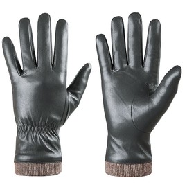 REDESS Winter Leather Gloves for Women, Wool Fleece Lined Warm Gloves, Touchscreen Texting Thick Thermal Snow Driving Gloves