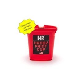 Handy Paint Cup Holds 16 oz. of Paint or Stain, Integrated Magnetic Brush Holder, Ideal for Trim Work, Touch-ups, 4 Pack