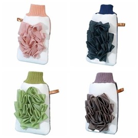 4 Pack Loofah, 2 in 1 Bath Sponges, Bath Sponges for Shower, Shower Puff for Men and Women-Elastic Hand Strap Body Brush to Soothe