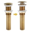 WOMAO Retro Sink Drain Fitting, Antique Brass Pop-Up Drain Valve