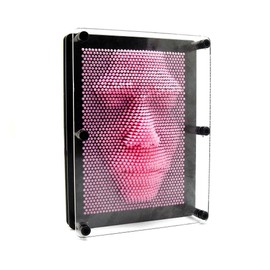 THY COLLECTIBLES 3D Pin Art Board - Classic Pin Art Toy Sculpture Pin Impression Mold 3-Dimensional 6" x 8" (Pink)