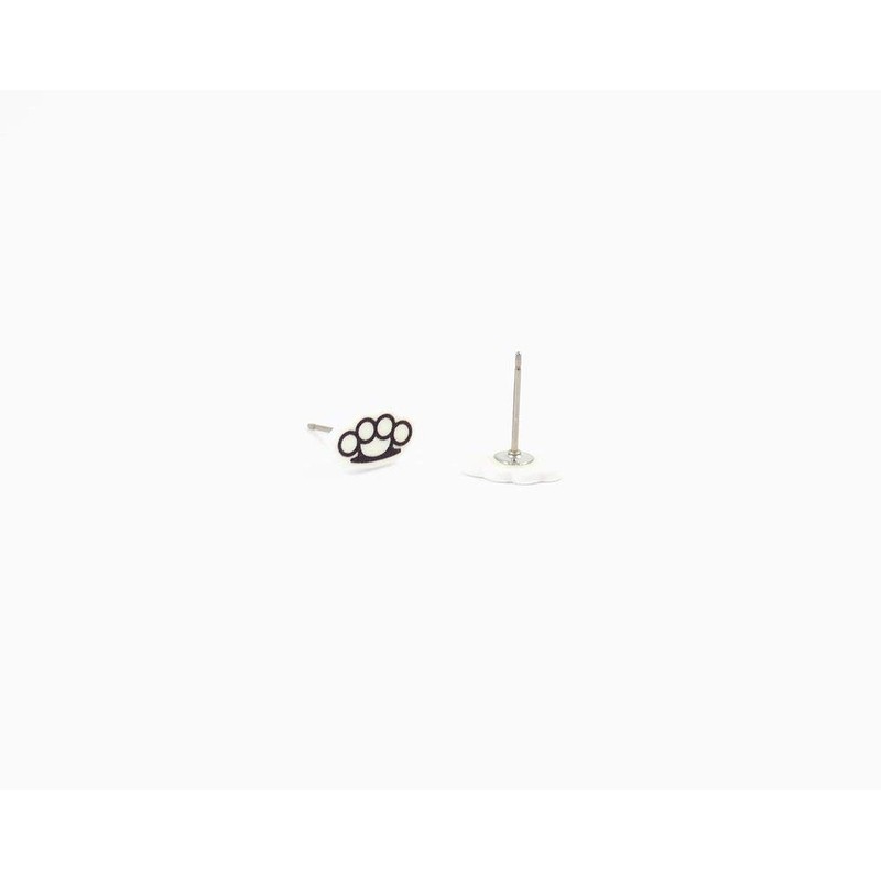 Handmade Brass Knuckles Stud Earrings