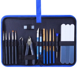 IQIANS 25 PCS Gundam Model Tools Kit Hobby Building Tools Set with Storage Bag, Nippers, Paint Brush for Gunpla Car Airplane Model Repairing & Fixing