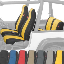 Diver Down Neoprene Seat Cover Set - Fits Jeep YJ 1987-1995 Wrangler - Front and Back Seat Set - Waterproof Custom Fit Seat Covers - Soft Padded Cushion Feel - Thermal Resistant - (Yellow, 87-90)