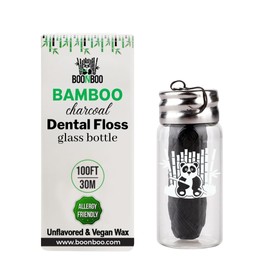 BOONBOO Dental Floss, Bamboo Charcoal Woven Thread, Unflavored
