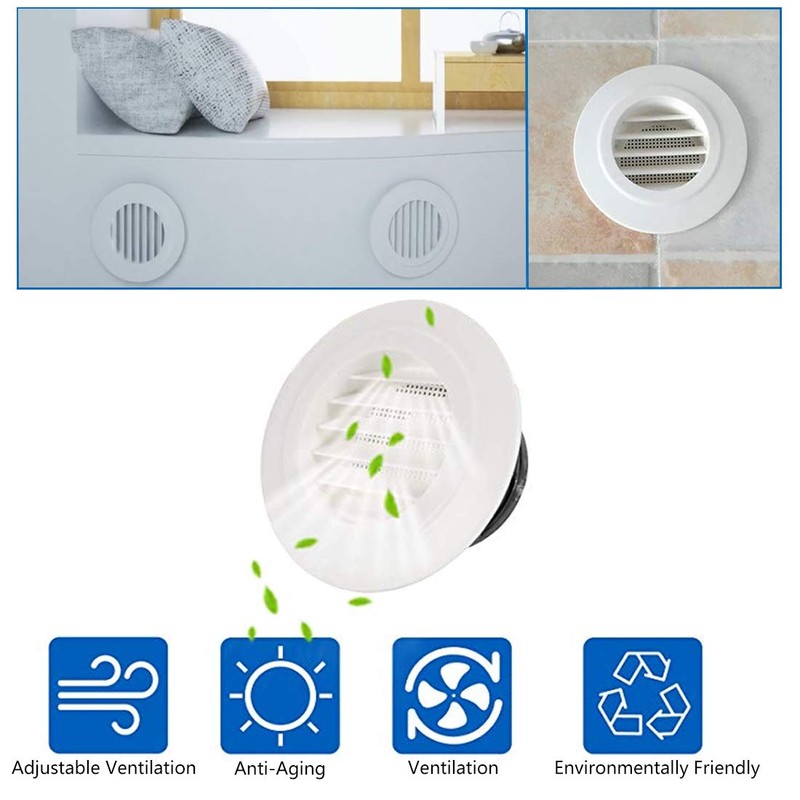 SDTC Tech 3 Inch Round Air Vent ABS Louver Grille
