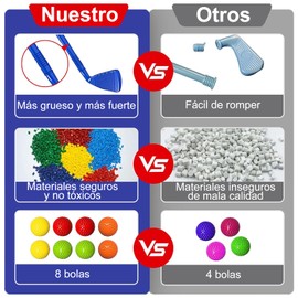 Juguetes de Golf para Niños, Juguete Deportivos al Aire Libre para Niños y Niñas de 3 a 10 Años, con 8 Mini Golf Pelotas, 4 Palos de Golf Niño, 2 Agujeros de Práctica y Una Alfombrilla para Poner
