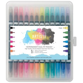 Artiste Thick and Thin Permanent Dual Tip Pen, Pack of 12