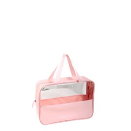 Rushbom - Bolsa de cosméticos de PVC transparente, organizador de maquillaje, impermeable, portátil, para viajes y negocios