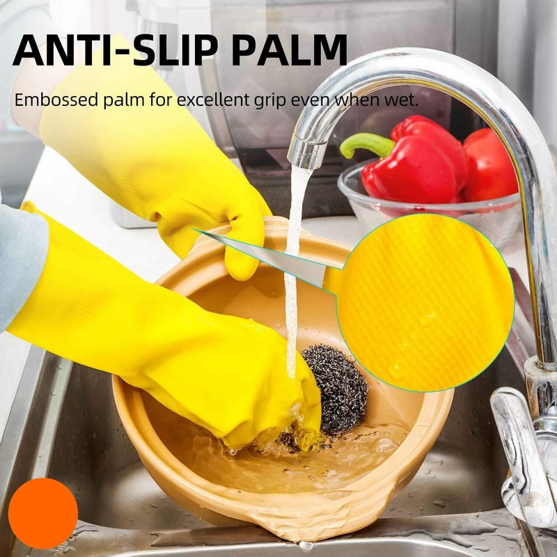APXB 4/10 Pairs Rubber Gloves S/M/L Long Sleeve Household Washing