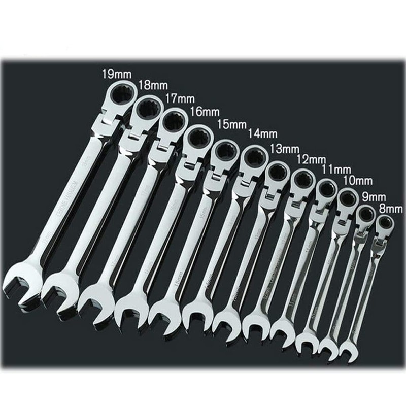 Combination Wrenches 15mm Flexible Head Ratchet Spanner Metric Spanner Set