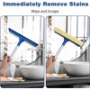 Professional 2-in-1 Window Squeegee with Telescopic Stainless Steel Handle (13.3"-18.9")