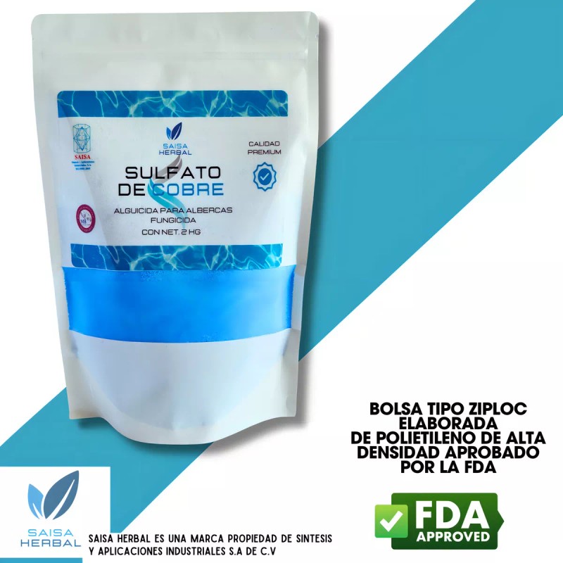 Saisa Herbal Alguicida para Alberca Saisa Herbal Sulfato de cobre