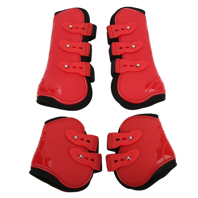 4pcs Horse Leg Guard PU Neoprene Front Hind Horse Tendon