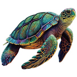 Wooden Puzzles for Adults, Sea Turtles Wooden Jigsaw Puzzles 200 Pieces, Irregular Animal Shaped Unique Wooden Puzzle, Creative Ghristmas Gift for Teenagers and Adults