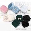 DesignSter Ring Box for Wedding Ceremony Square 3 Slots Velvet