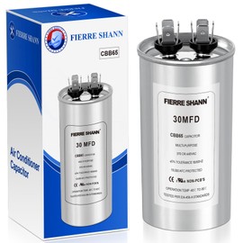 30 uF/MFD Capacitor for AC, 370 or 440 VAC CBB65 Dual Run Round Capacitors for AC Motor Run, Fan Start, Condenser Straight Cool, Heat Pump, Air Conditioner, and Pool Pump