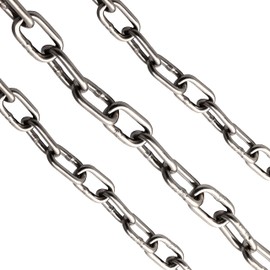 OPIOL QUALITY® Short Link Chain DIN 766 Made of Stainless Steel A4 V4A Round Steel Chain Stainless Steel Chain Iron Chain Link Chain Steel Chain Anchor Chain