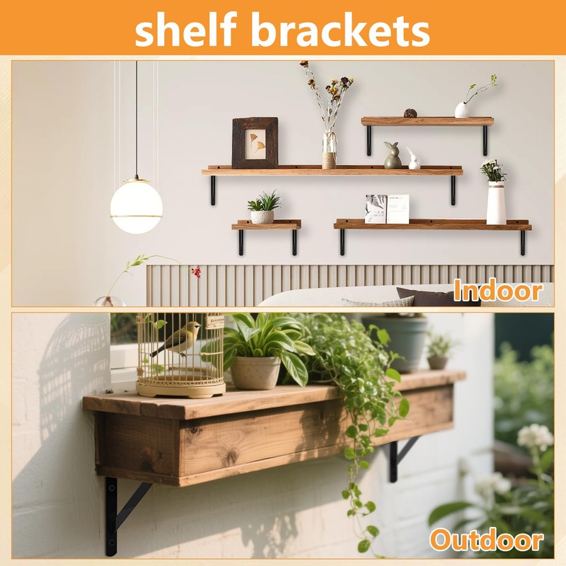 Gabotrie 4 Pack Heavy Duty Shelf Brackets, Metal L Brackets,