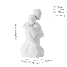 Syglitter Couple Embracing Ceramic Statue, Ornaments for Living Room, Shelves, Cross-cut Art Sculptures Home Decor, Decorative Home Accessories, Office Decorations