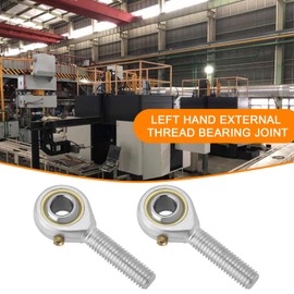 SG Store 2pcs M8x1.25 Spherical Rod End Bearing Rose Joint POS8 Left Hand Male Thread Connector Self-lubricated Joint Bearing with Jam Nuts