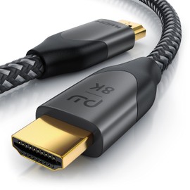 CSL - 8k HDMI Cable 2.1 2 m - 8K @ 120Hz 4K @ 240Hz with DSC - HDMI 2.1 2.0a 2.0b - 3D - High Speed Ethernet - HDTV - UHD II - Dynamic HDR-10+ - eARC - Variable Refresh Rate VRR - Dolby Vision
