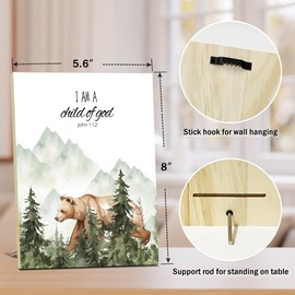 Christian Desk Decor, I am A Child of God, Christian Gifts for Women Men, Bible Verse Nursery Home Decor Scripture Wall Art, Religious Gifts Table Centerpiece, Teen Room Decor Wood Sign /LI05