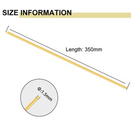 iMeistek 1.5 mm brass rod, 350 mm length, round metal, straight brass pin rods for RC models, DIY crafts (10 pieces)