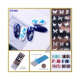 Generic Metal Nail Stamping Plate Happy Easter Bunny Rabbit Butterfly Moon Stars N04 Nail Wraps Art Stickers Manicure Supplies for Women for Home Nails Full Long Lasting Easy Apply and Remove