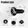 WINUERK 4Sets Black Anti Theft License Plate Screws Kits, Rustproof