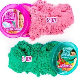 SLIMYSAND Twist - Teal/Pink Scented Stretchy Cloud Slime, Cotton Candy & Watermelon, Stretchable, Moldable, Play Sand, 10oz.Great for Tactile Fun