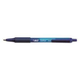BIC SCSM11BE Soft Feel Retractable Ballpoint Pen, Blue Ink, 1mm, Medium, Dozen