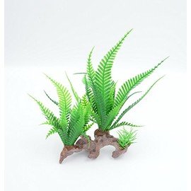 CNZ Aquarium Decor Fish Tank Decoration Ornament Artificial Plastic Plant Green 7" Tall