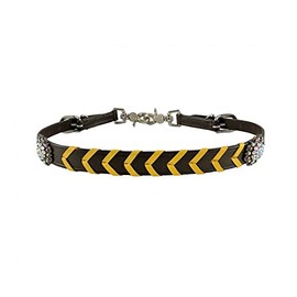 Showman Dark Leather Wither Strap w/Color Rawhide Lacing (Orange)