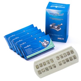 SNAWOP Dental Orthodontic Brackets Mini Metal Tooth Braces Roth/MBT(5 Packs Roth 022 3 with Hooks)