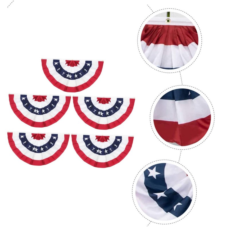 ORFOFE 5pcs Usa Flag Banner Patriotic Bunting Flags 45 *
