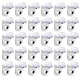 Tomioziey 30 Pcs Mounting Brace Fixing Glass Shelf Bracket Pegs Supports with Chuck Wall Mount,Glass Mounting Bracket