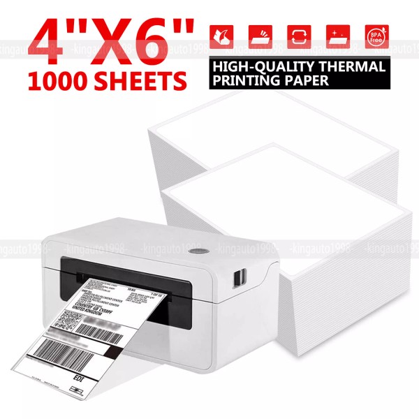 Aaiwa 1000 Shipping Label Paper 4x6 Fan-Fold Labels Waterproof Self