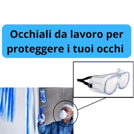 bricoleva.it Work Glasses with Rubber Bands - Work Glasses Eye Protection - Can be Used with Glasses - Dustproof, Anti-Fog and Splash Proof (with Holes)