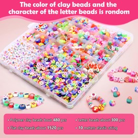 2300 Pieces Beads for Bracelets, Beads for Threading, Bracelets Make Yourself Children, DIY Arts Crafts, Birthday Gifts for Children Girls Age 6-12