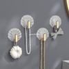 9PCS Self Adhesive Hooks Plastic Seashell Decorative Wall Mounted Bathroom