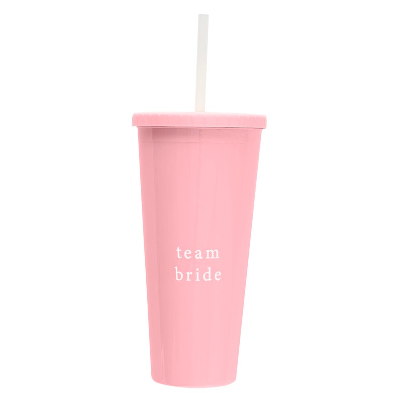 Ginger Ray Pink Team Bride Reusable Drinking Cup with Lid