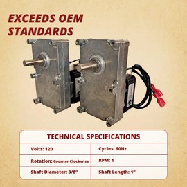 Pellethead 2 Pack for Englander 1RPM Pellet Stove Top and Bottom Auger Motor PU-047040 PH-CCW1