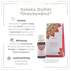 LAVISA Goloka Duft?l - Naturdfte fr Aromatherapie, Raumduft, Diffusor, Duftlampe (Drachenblut)