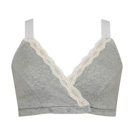 Wing Maternity/Wacoal MDR279 Women's Half Top, Non-Wire, Easy Nursing, Easy to Wear, Supports Change in Bust Size, Removable Cup, GY