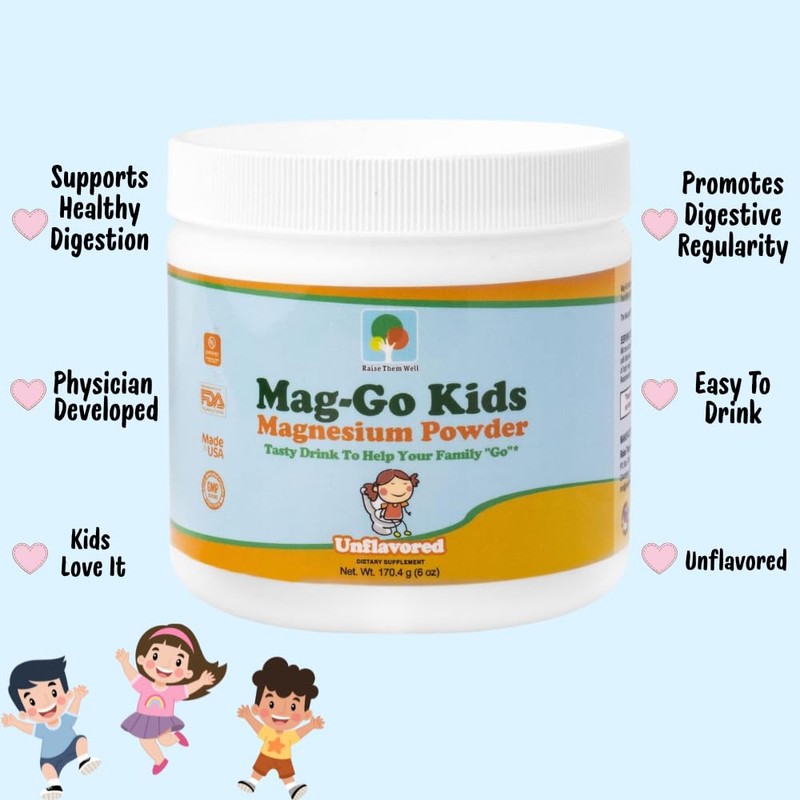 Raise Them Well Mag-Go Kids Magnesium Powder | Constipation Relief