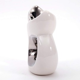 Casablanca - Duftlampe, Aromalampe, Aromabrenner - Lago - Keramik - Farbe: Weiß, Silber