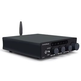 O-NOORUS D4 TPA3255 PFFB Bluetooth 5.3 Stereo Amplifier 300Wx2,2.1 Channel Home Audio Class D Power Amp with Subwoofer Output and HDMI ARC Optical Coaxial USB RCA Inputs,3 Band EQ Tone,48V5A Power