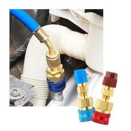 Ziciner R1234YF Quick Couplers Kit, R1234YF to R134A Conversion Kit, High & Low Side Quick Couplers Adapters, Hose Fitting Connector for Car Air Conditioning AC Charging