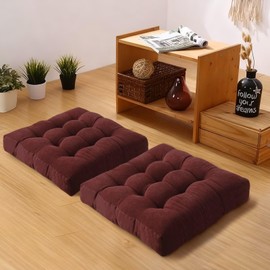Gfobip Large Floor Pillow Cushion for Adults Meditation Cushion Large Floor Sitting Soft Seat Pillow for Tatami Living Room Yoga Chatting 22x22 Inch Wine Red
